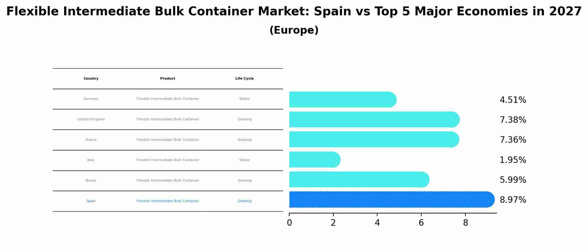 Flexible Intermediate Bulk Container Market: Spain vs Top 5 Major Economies in 2027 (Europe)