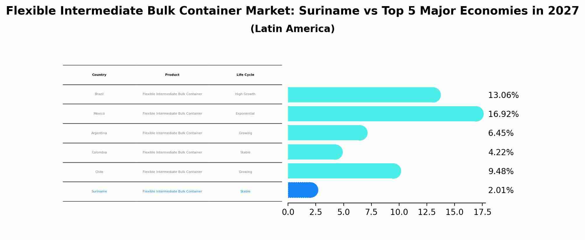Flexible Intermediate Bulk Container Market: Suriname vs Top 5 Major Economies in 2027 (Latin America)