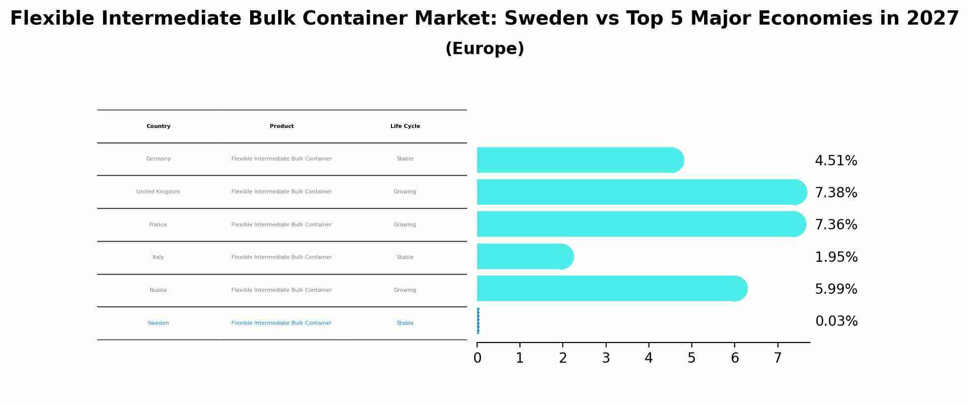 Flexible Intermediate Bulk Container Market: Sweden vs Top 5 Major Economies in 2027 (Europe)