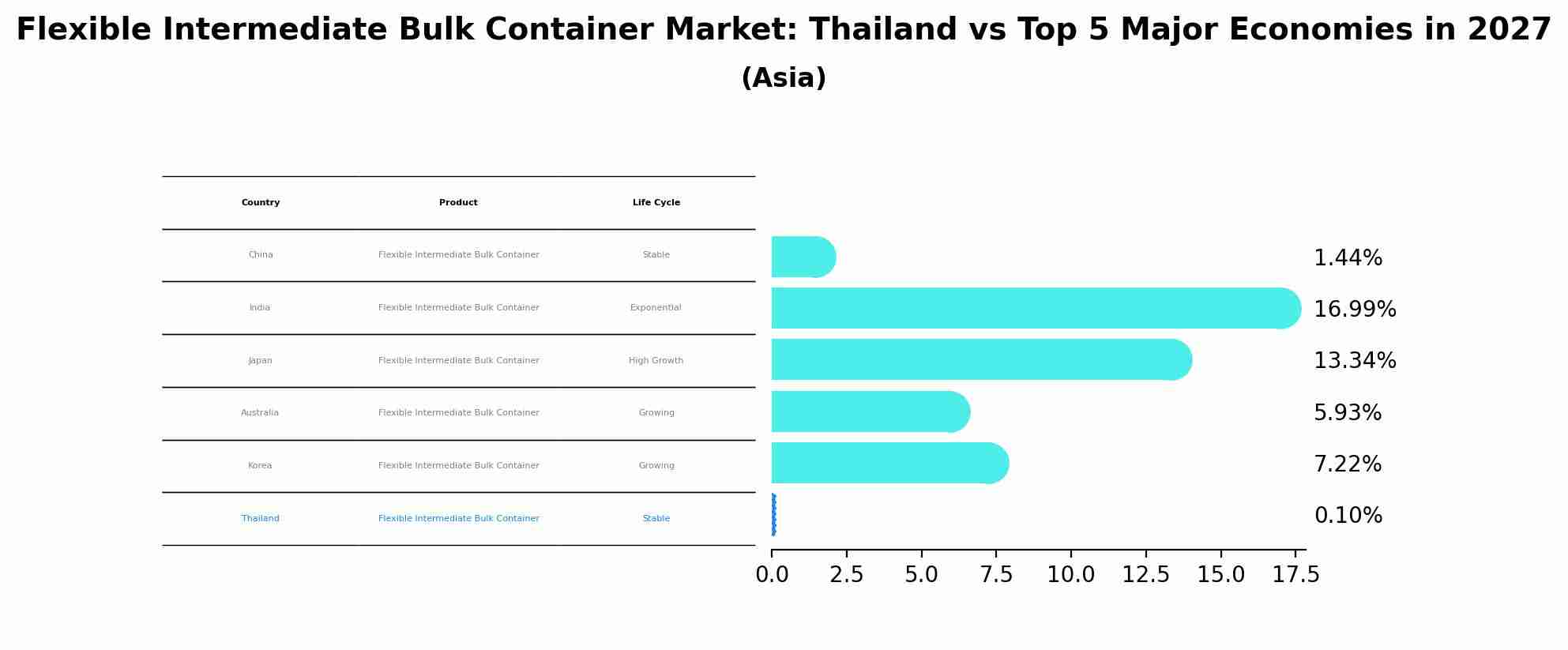 Flexible Intermediate Bulk Container Market: Thailand vs Top 5 Major Economies in 2027 (Asia)