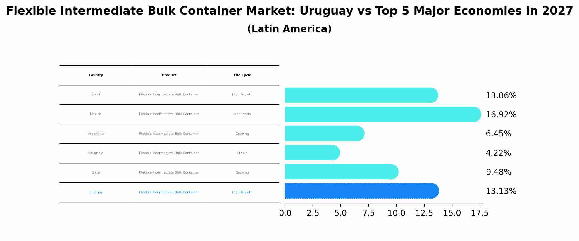 Flexible Intermediate Bulk Container Market: Uruguay vs Top 5 Major Economies in 2027 (Latin America)