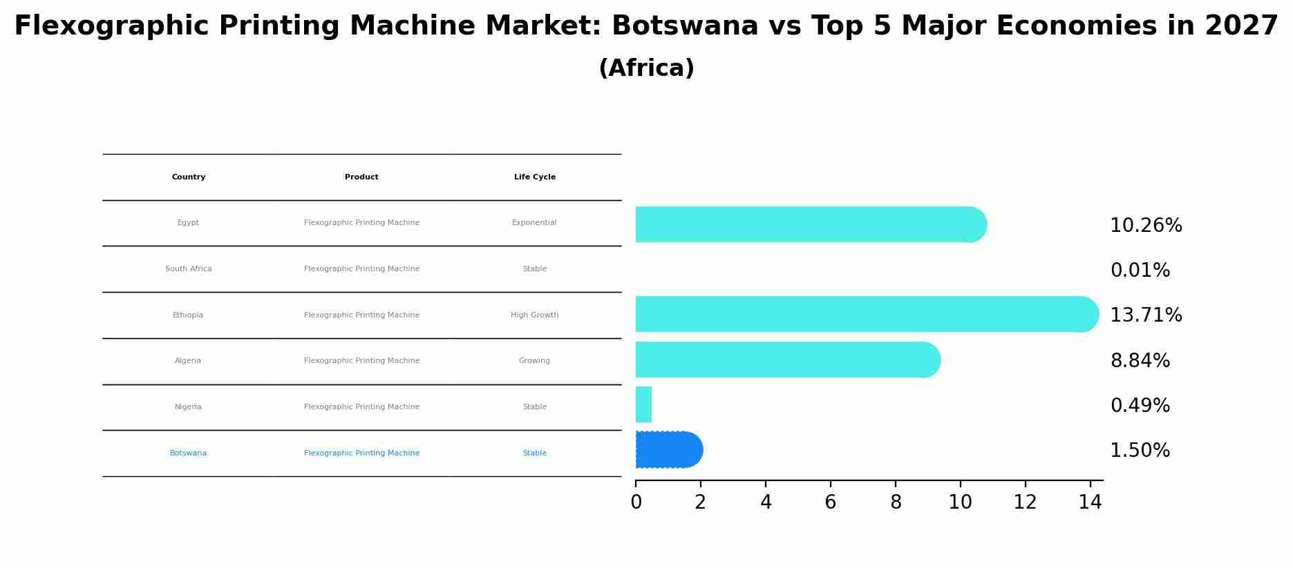 Flexographic Printing Machine Market: Botswana vs Top 5 Major Economies in 2027 (Africa)