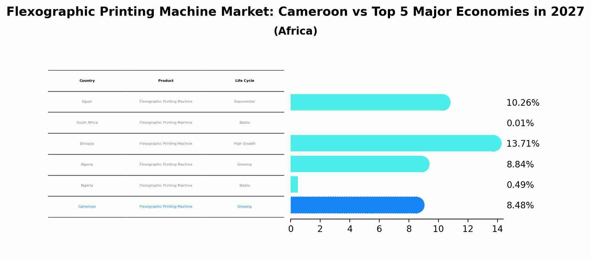 Flexographic Printing Machine Market: Cameroon vs Top 5 Major Economies in 2027 (Africa)