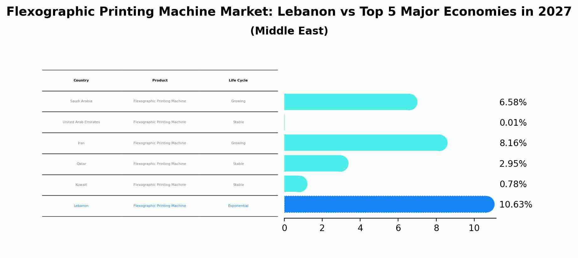 Flexographic Printing Machine Market: Lebanon vs Top 5 Major Economies in 2027 (Middle East)