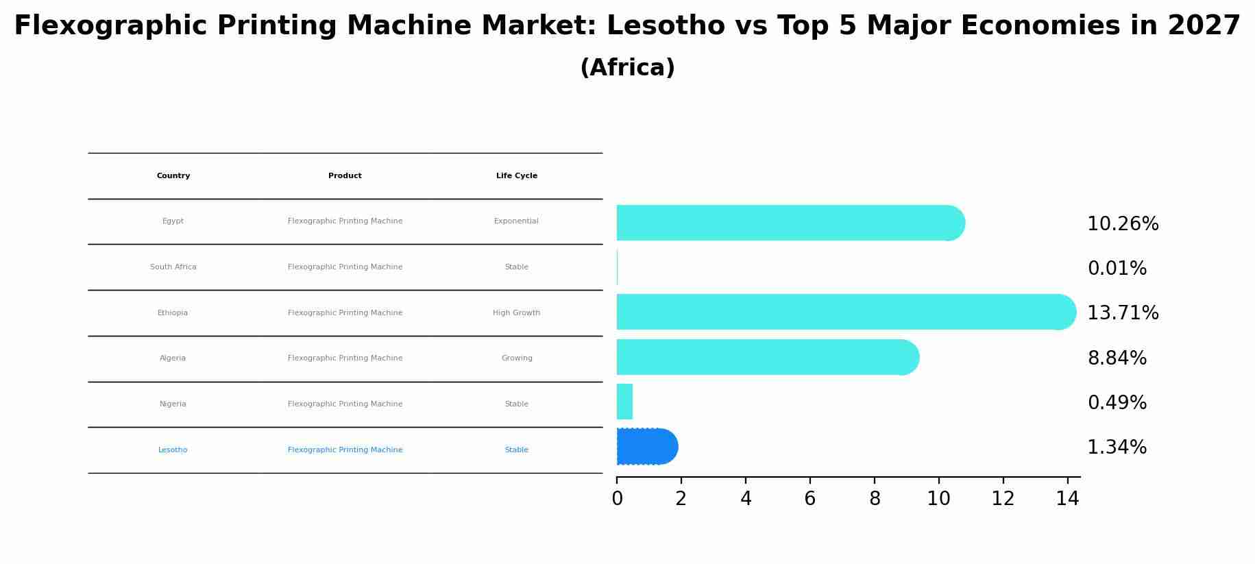 Flexographic Printing Machine Market: Lesotho vs Top 5 Major Economies in 2027 (Africa)
