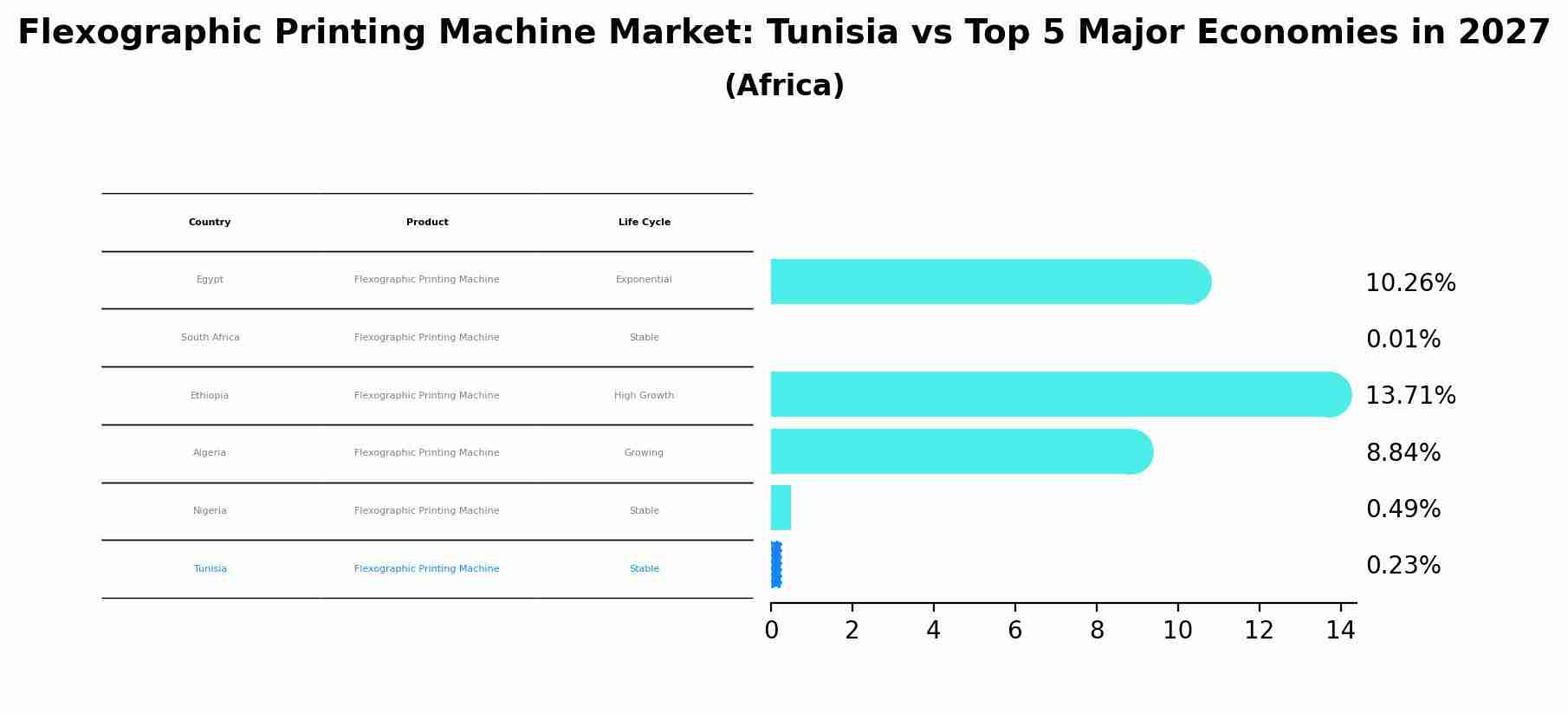 Flexographic Printing Machine Market: Tunisia vs Top 5 Major Economies in 2027 (Africa)