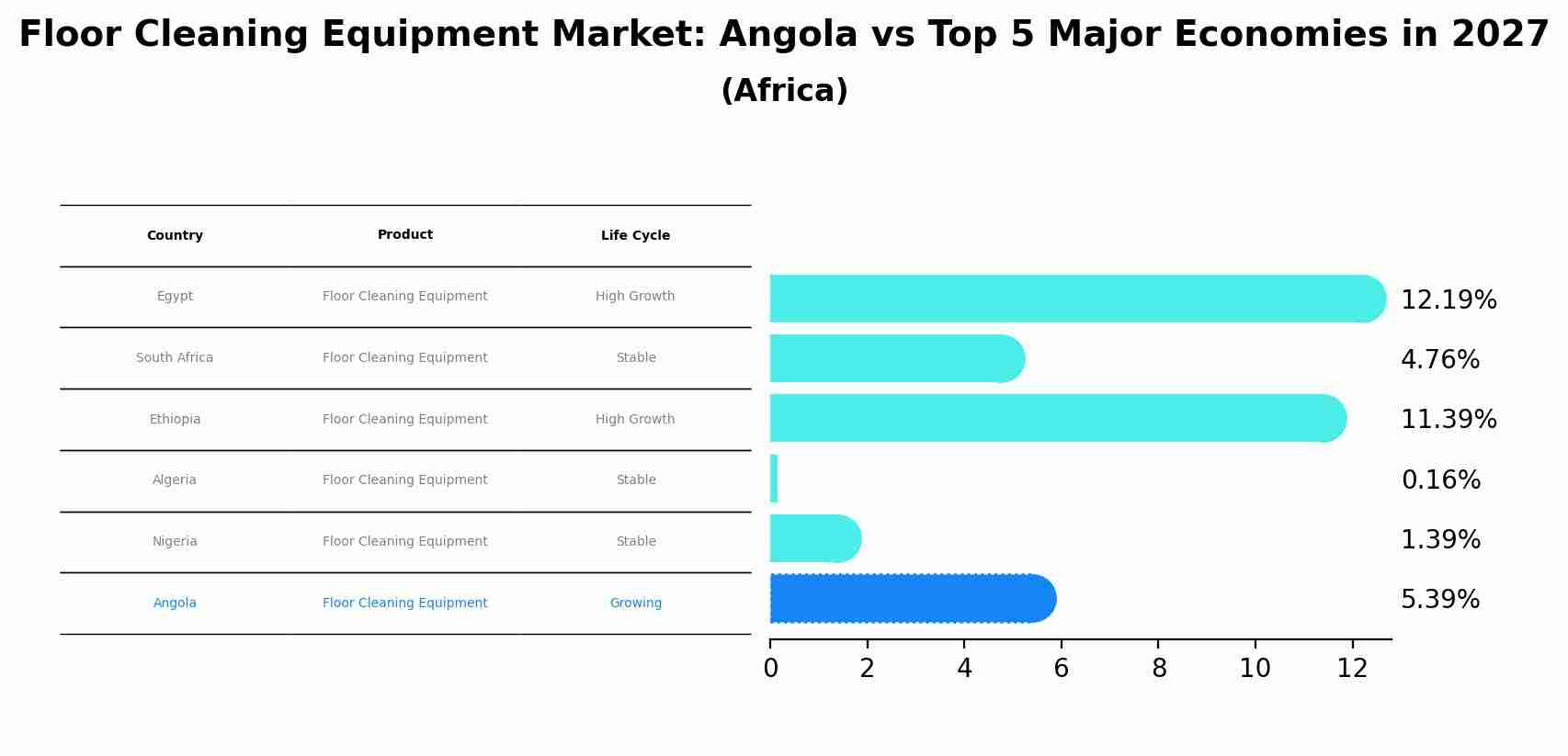 Floor Cleaning Equipment Market: Angola vs Top 5 Major Economies in 2027 (Africa)