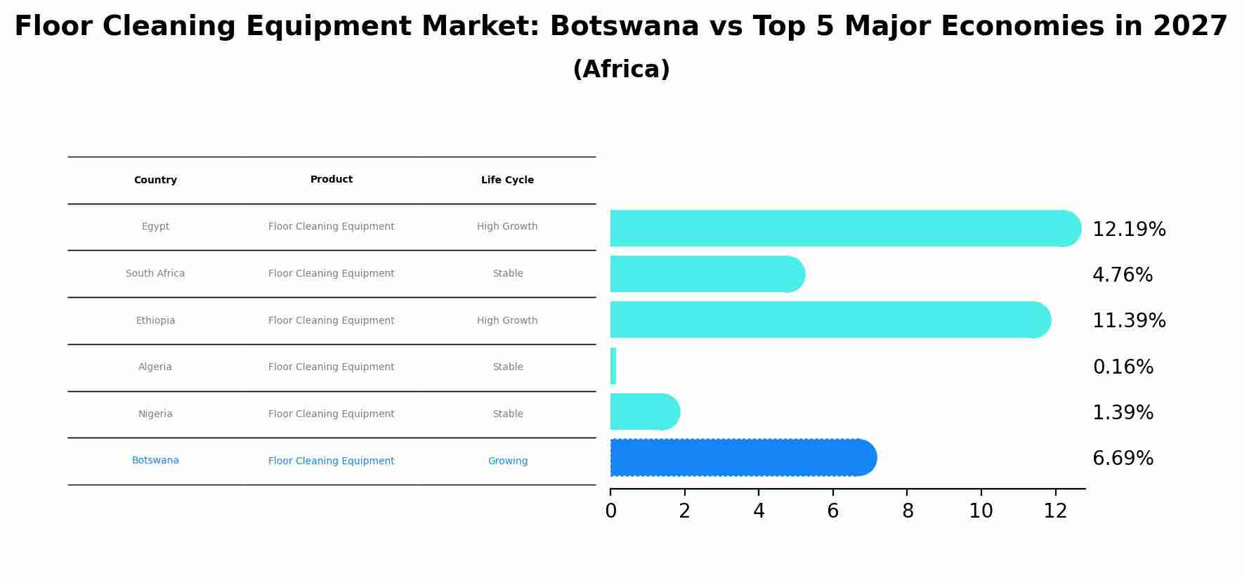 Floor Cleaning Equipment Market: Botswana vs Top 5 Major Economies in 2027 (Africa)