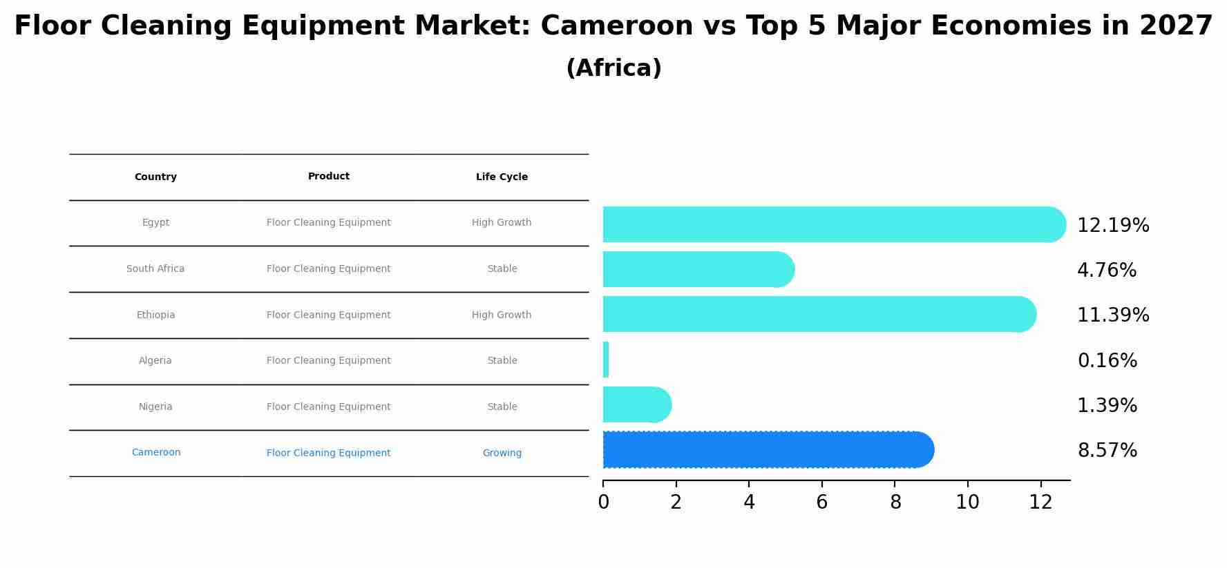 Floor Cleaning Equipment Market: Cameroon vs Top 5 Major Economies in 2027 (Africa)