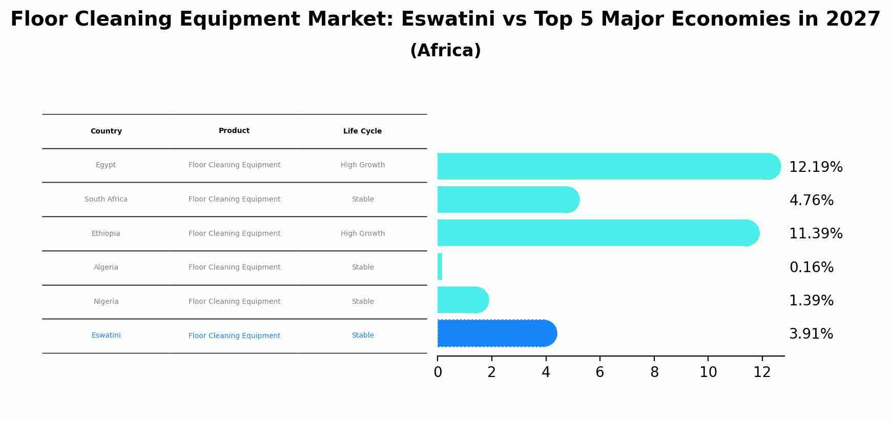 Floor Cleaning Equipment Market: Eswatini vs Top 5 Major Economies in 2027 (Africa)