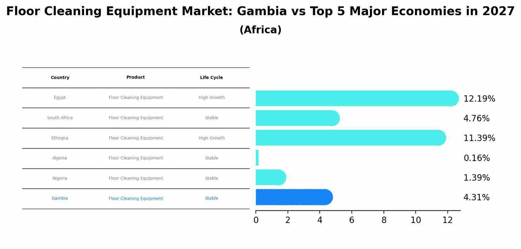 Floor Cleaning Equipment Market: Gambia vs Top 5 Major Economies in 2027 (Africa)