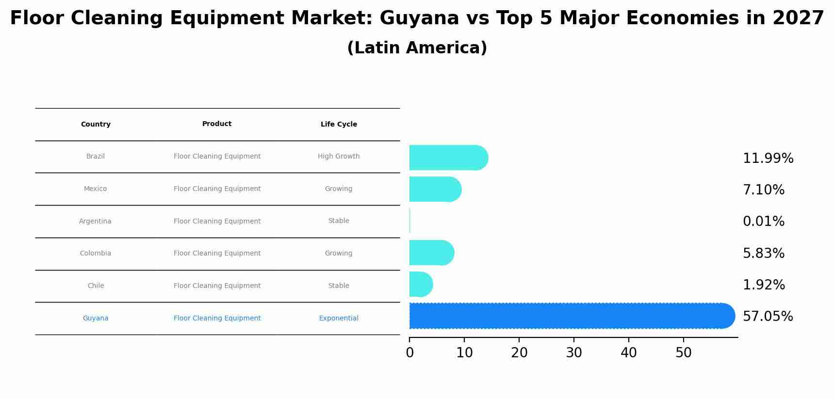 Floor Cleaning Equipment Market: Guyana vs Top 5 Major Economies in 2027 (Latin America)