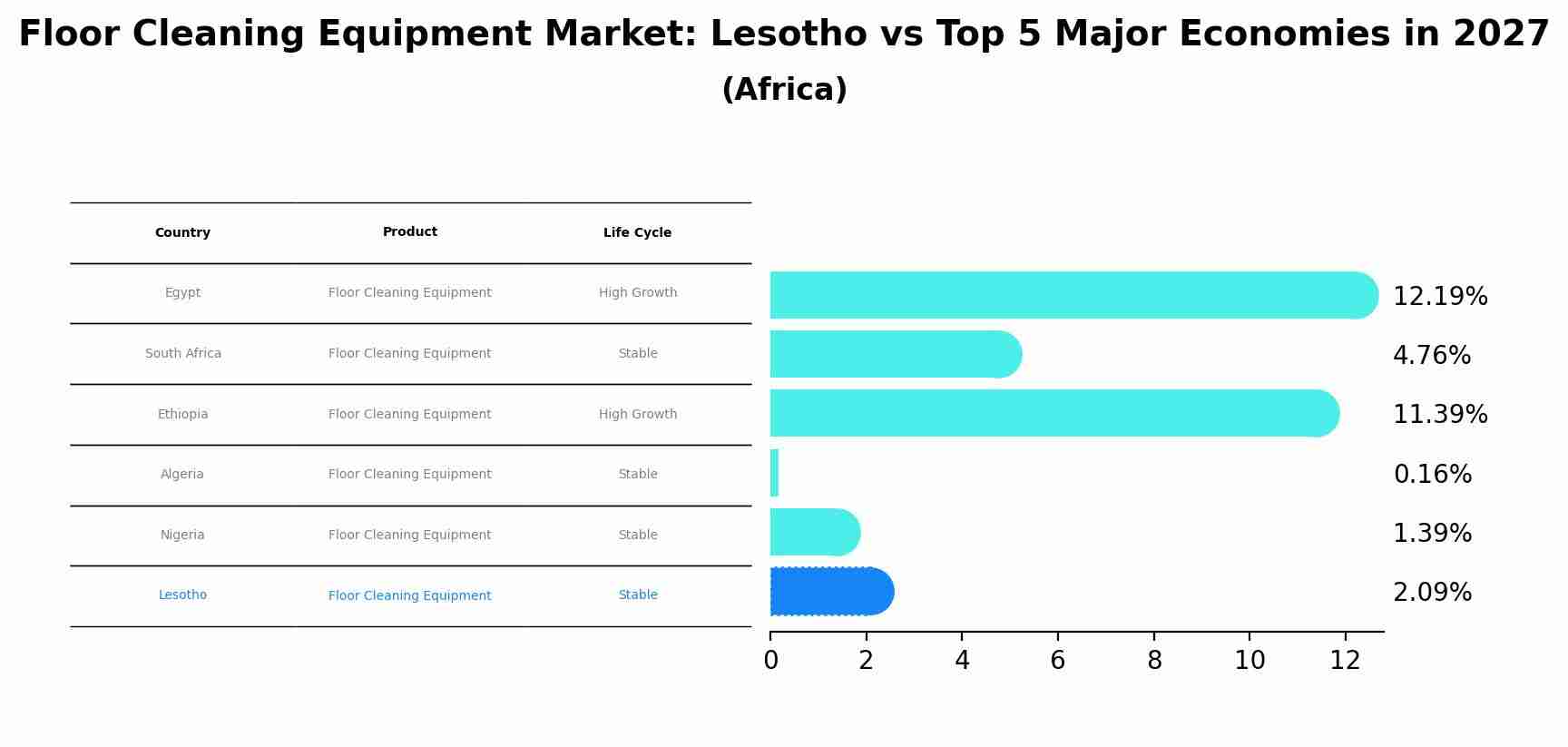 Floor Cleaning Equipment Market: Lesotho vs Top 5 Major Economies in 2027 (Africa)
