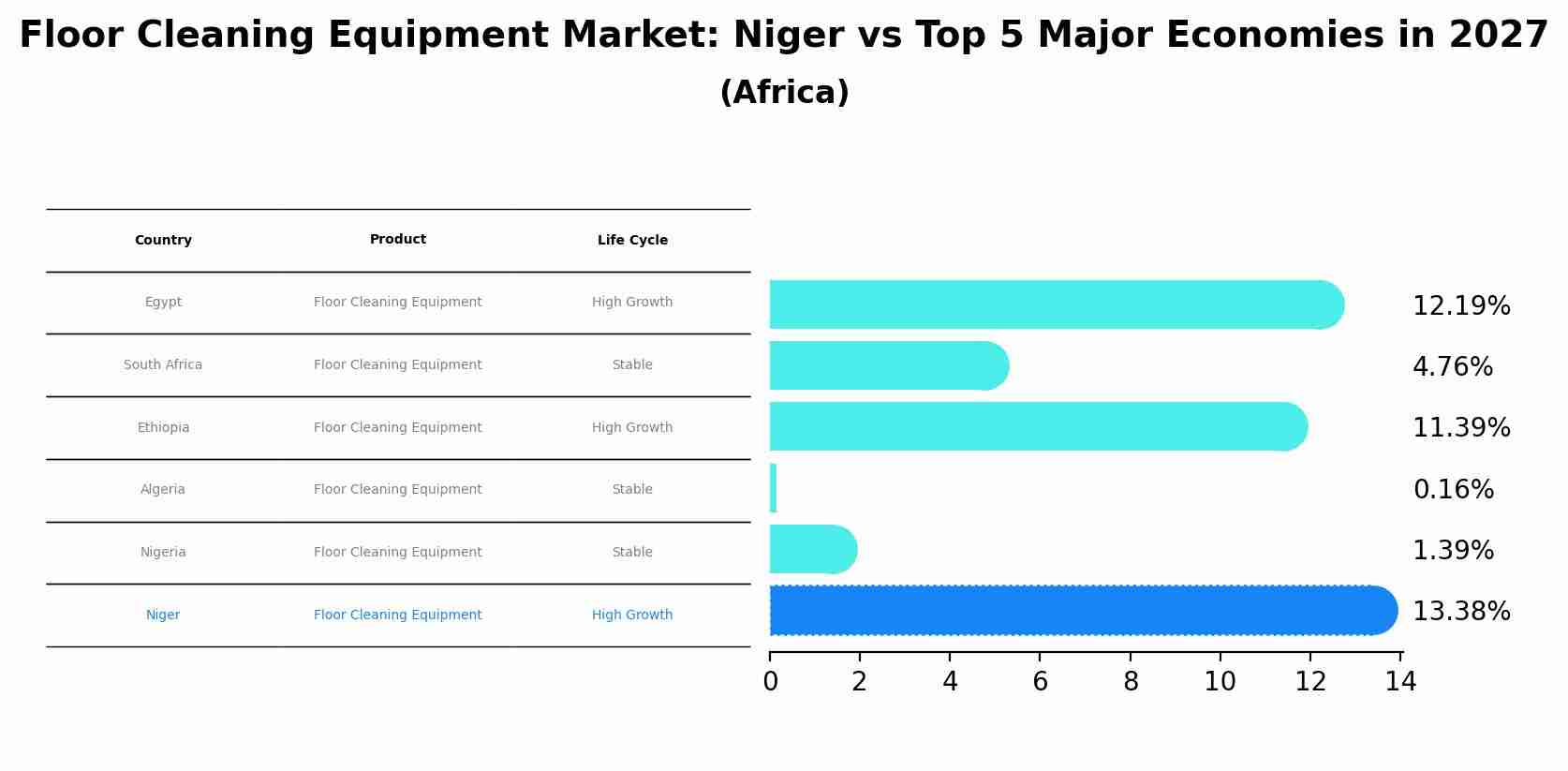 Floor Cleaning Equipment Market: Niger vs Top 5 Major Economies in 2027 (Africa)