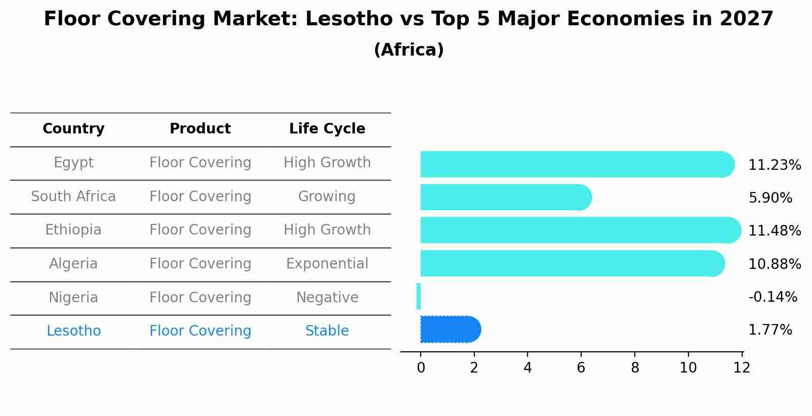 Floor Covering Market: Lesotho vs Top 5 Major Economies in 2027 (Africa)