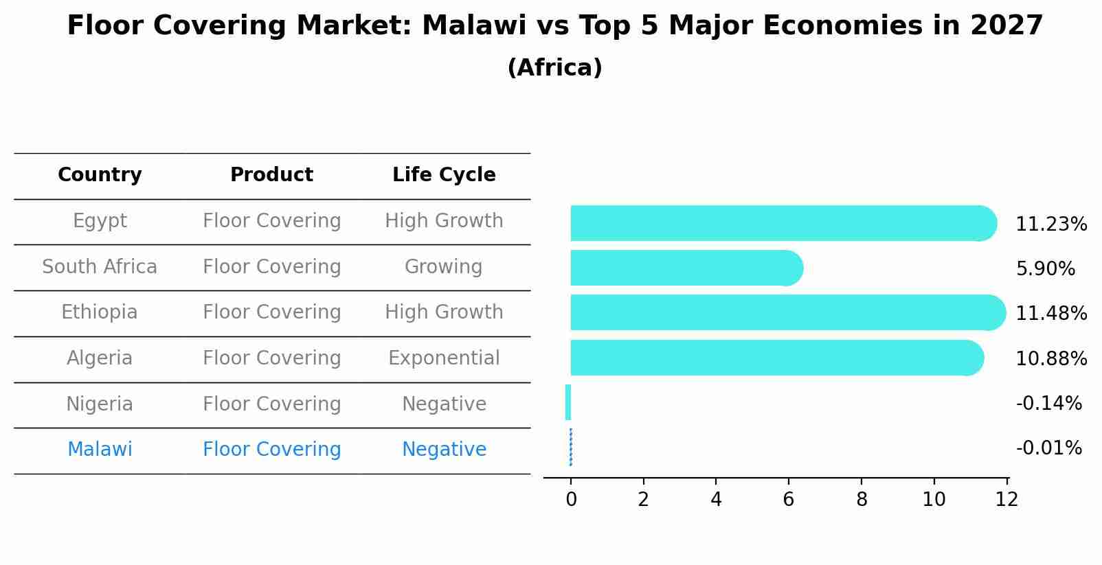 Floor Covering Market: Malawi vs Top 5 Major Economies in 2027 (Africa)