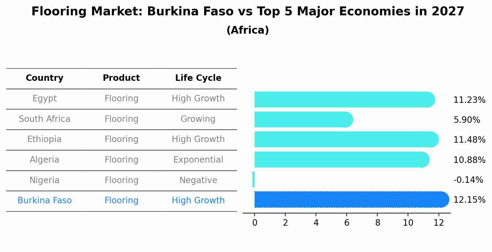 Flooring Market: Burkina Faso vs Top 5 Major Economies in 2027 (Africa)