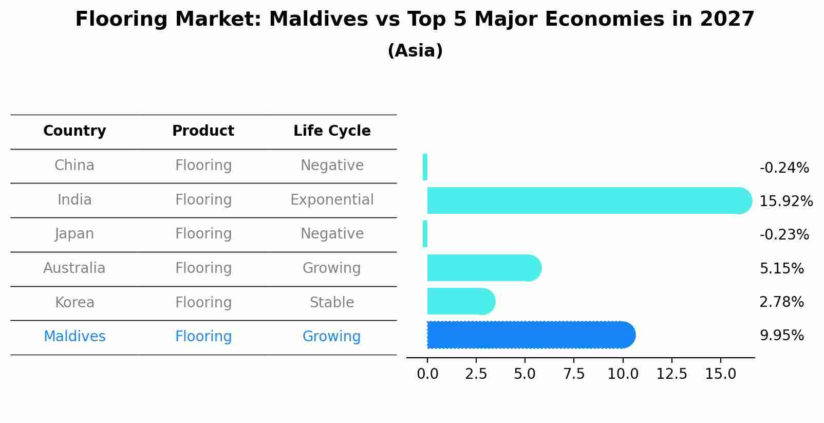 Flooring Market: Maldives vs Top 5 Major Economies in 2027 (Asia)