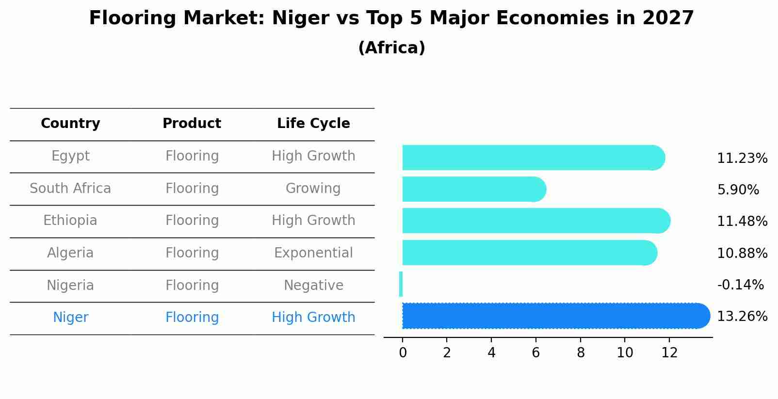 Flooring Market: Niger vs Top 5 Major Economies in 2027 (Africa)