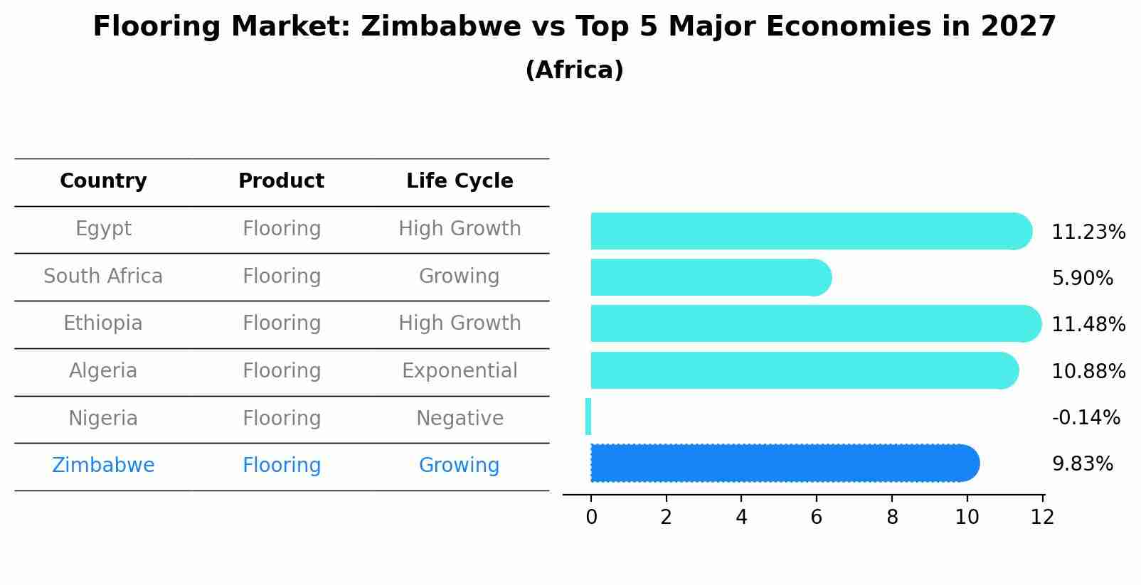 Flooring Market: Zimbabwe vs Top 5 Major Economies in 2027 (Africa)