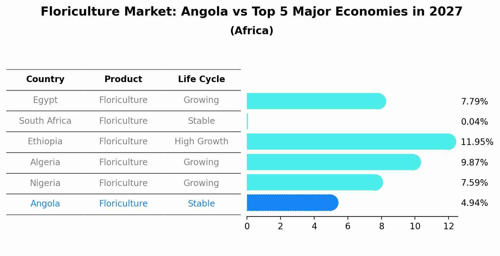 Floriculture Market: Angola vs Top 5 Major Economies in 2027 (Africa)