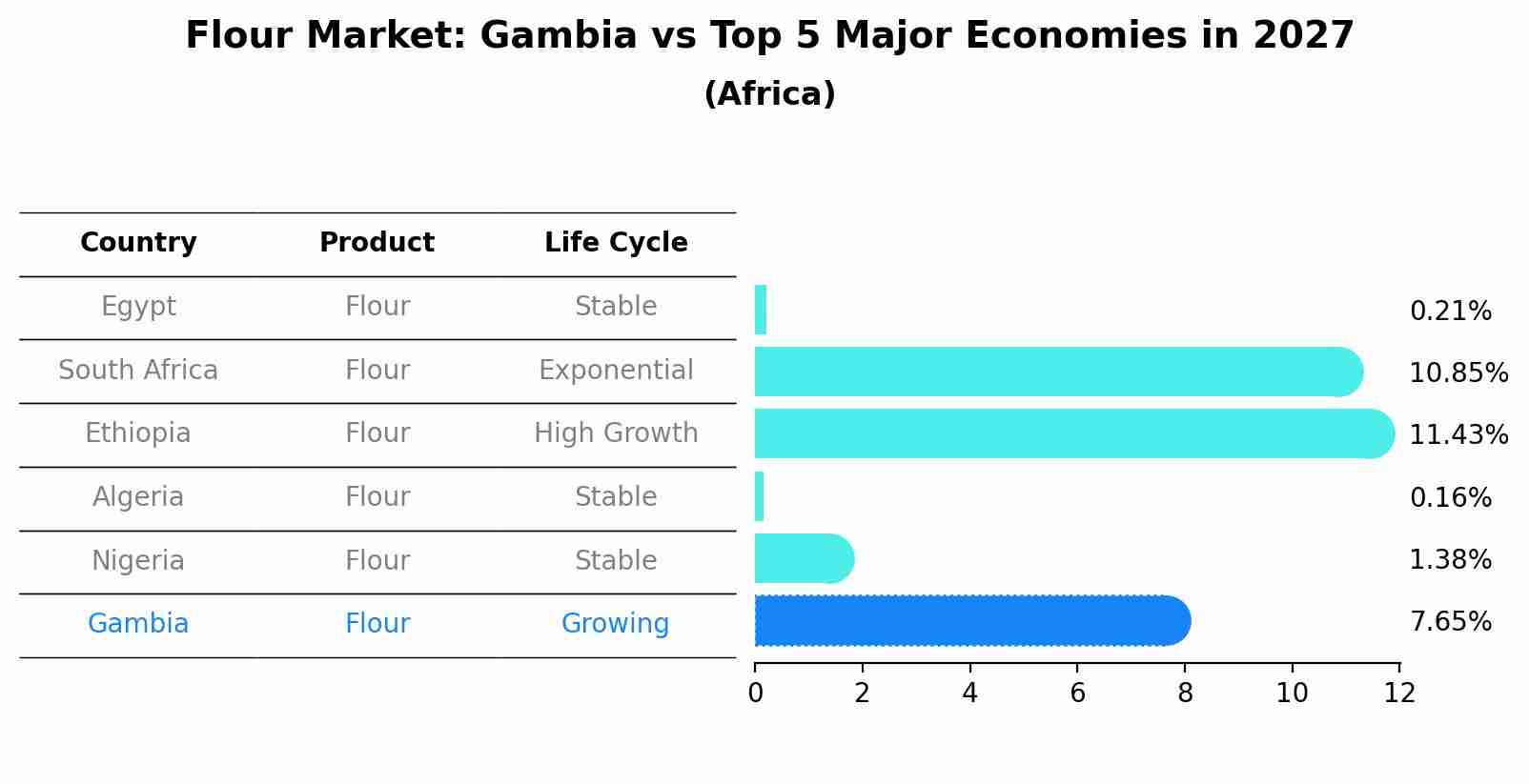 Flour Market: Gambia vs Top 5 Major Economies in 2027 (Africa)