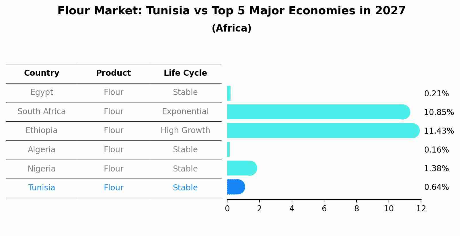 Flour Market: Tunisia vs Top 5 Major Economies in 2027 (Africa)
