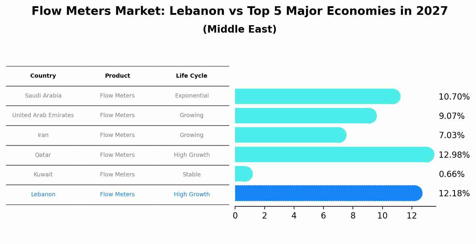 Flow Meters Market: Lebanon vs Top 5 Major Economies in 2027 (Middle East)