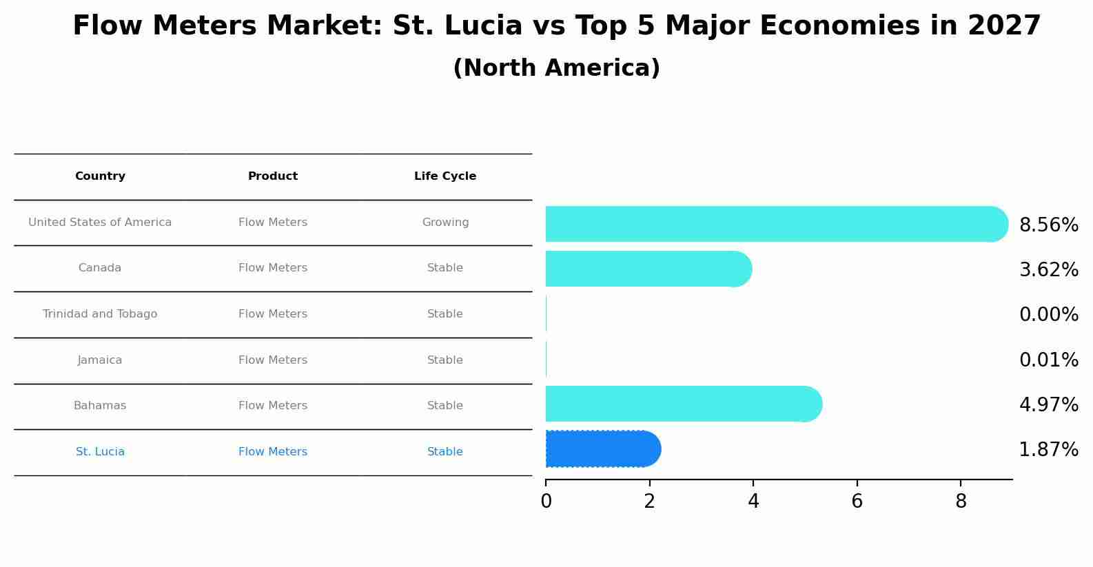 Flow Meters Market: St. Lucia vs Top 5 Major Economies in 2027 (North America)