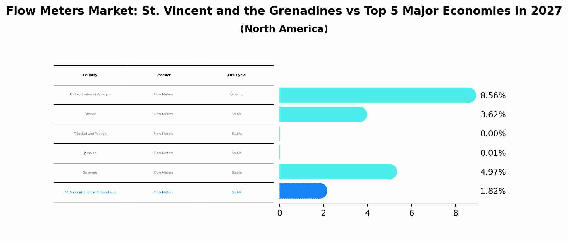 Flow Meters Market: St. Vincent and the Grenadines vs Top 5 Major Economies in 2027 (North America)