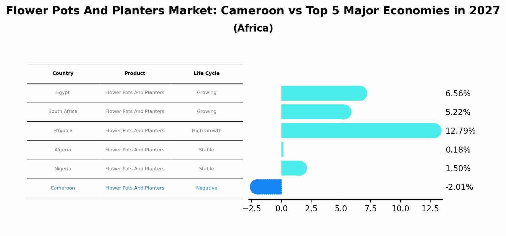 Flower Pots And Planters Market: Cameroon vs Top 5 Major Economies in 2027 (Africa)