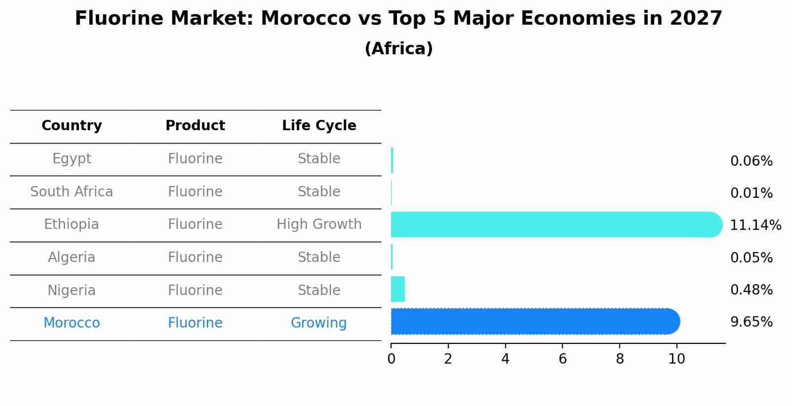 Fluorine Market: Morocco vs Top 5 Major Economies in 2027 (Africa)