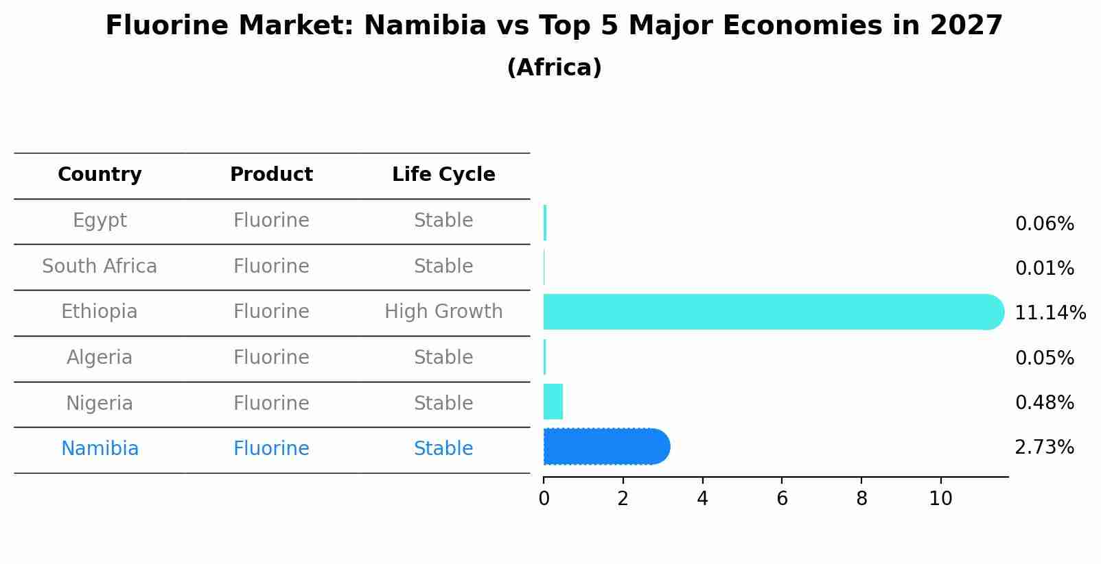 Fluorine Market: Namibia vs Top 5 Major Economies in 2027 (Africa)