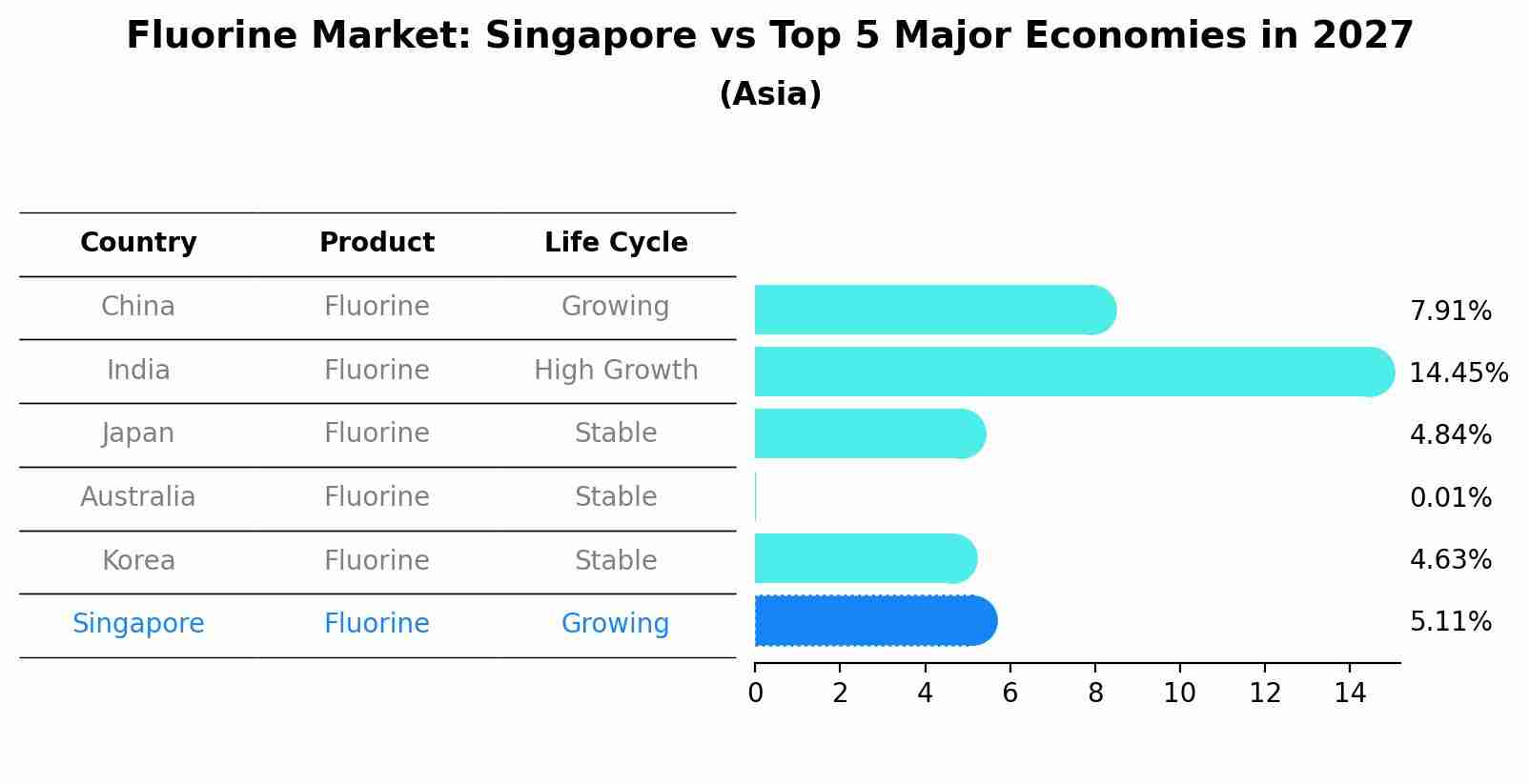 Fluorine Market: Singapore vs Top 5 Major Economies in 2027 (Asia)