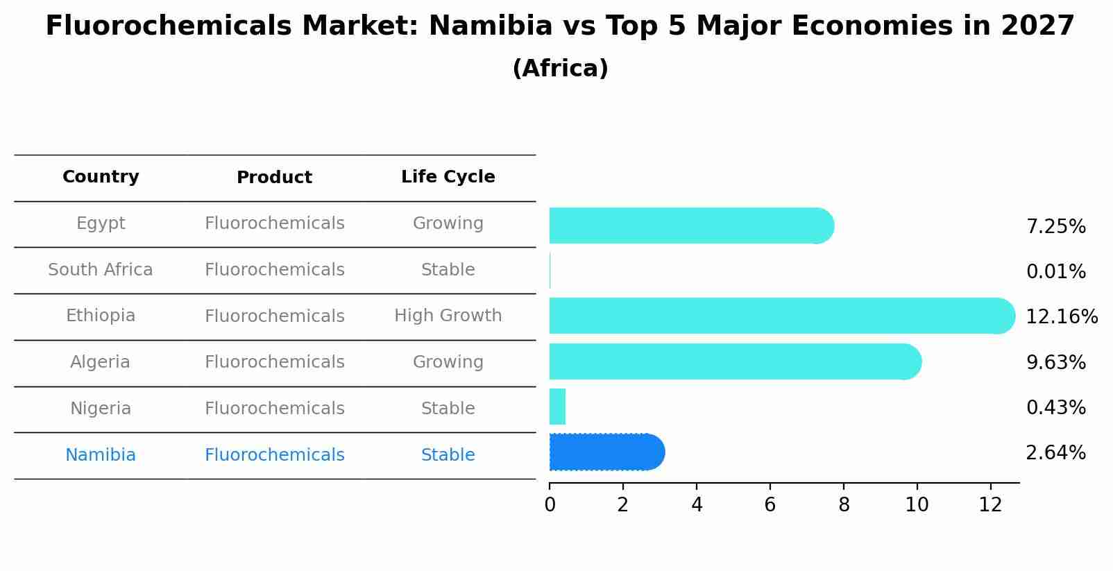 Fluorochemicals Market: Namibia vs Top 5 Major Economies in 2027 (Africa)