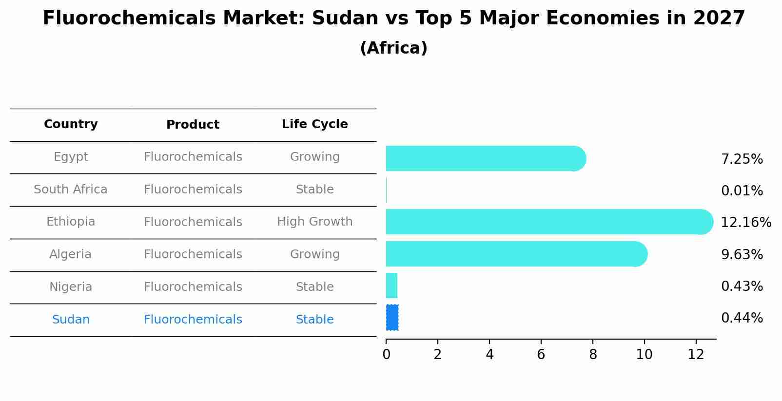 Fluorochemicals Market: Sudan vs Top 5 Major Economies in 2027 (Africa)