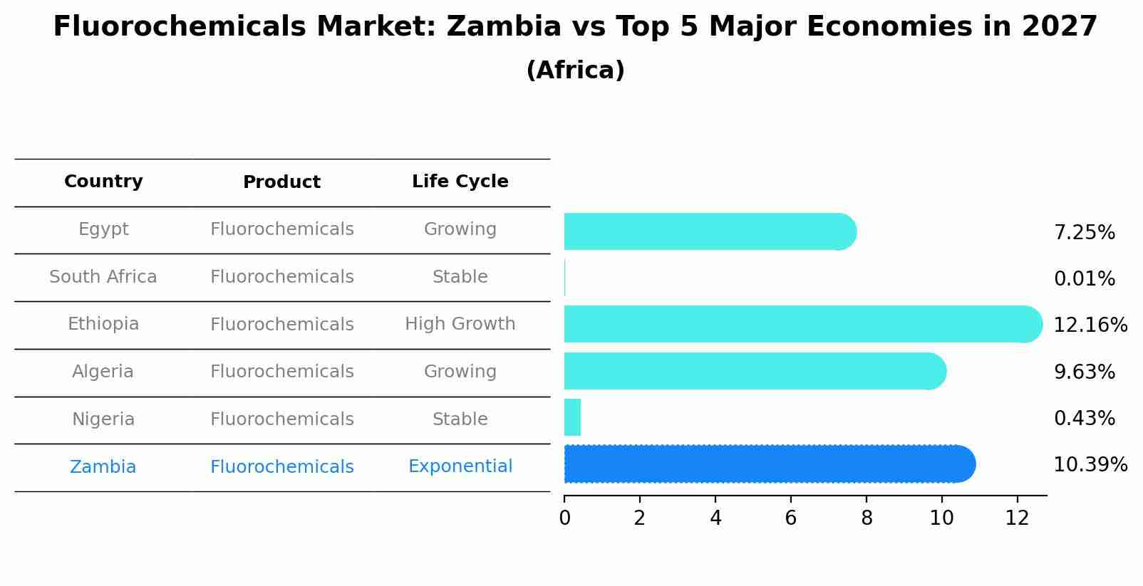 Fluorochemicals Market: Zambia vs Top 5 Major Economies in 2027 (Africa)