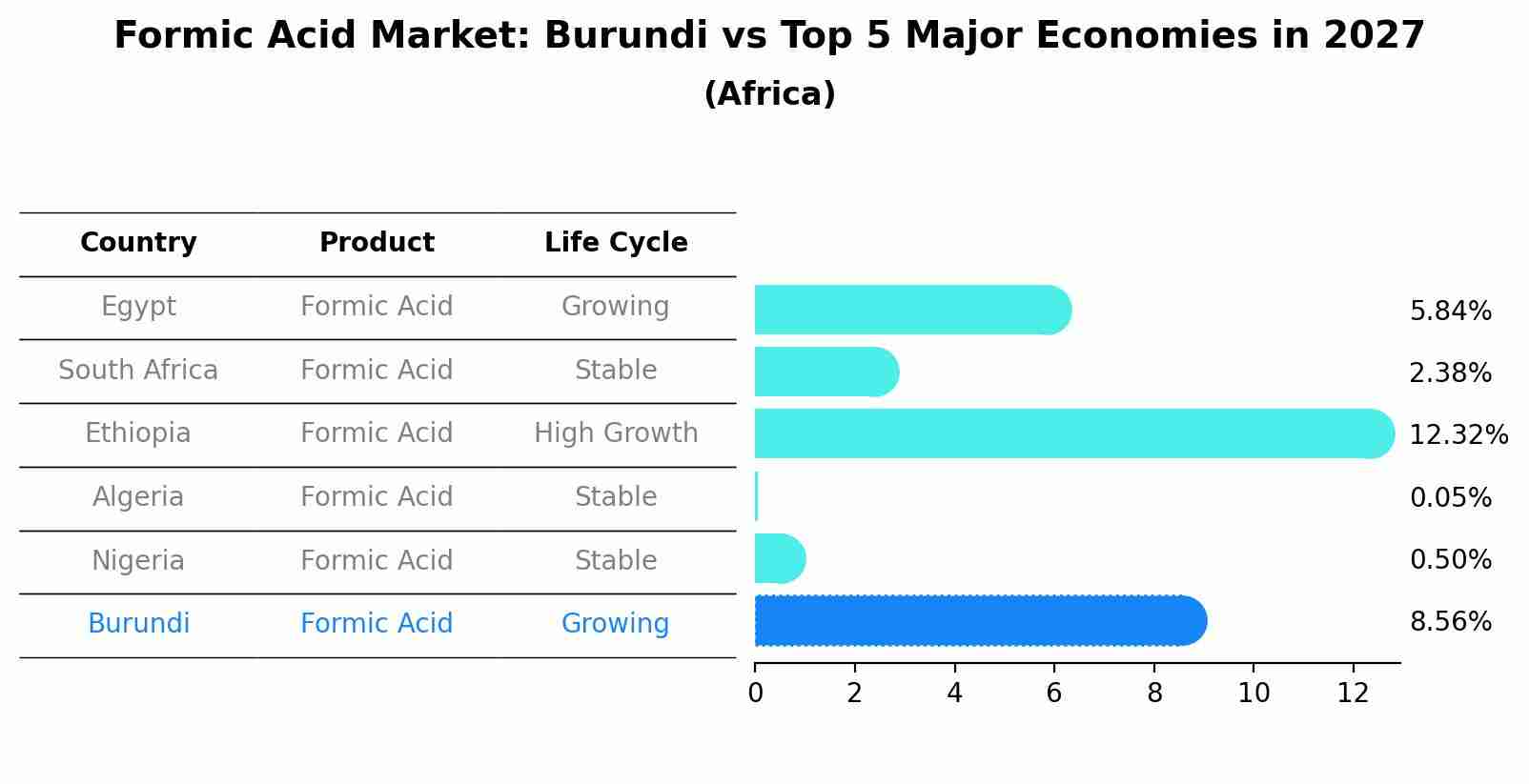 Formic Acid Market: Burundi vs Top 5 Major Economies in 2027 (Africa)