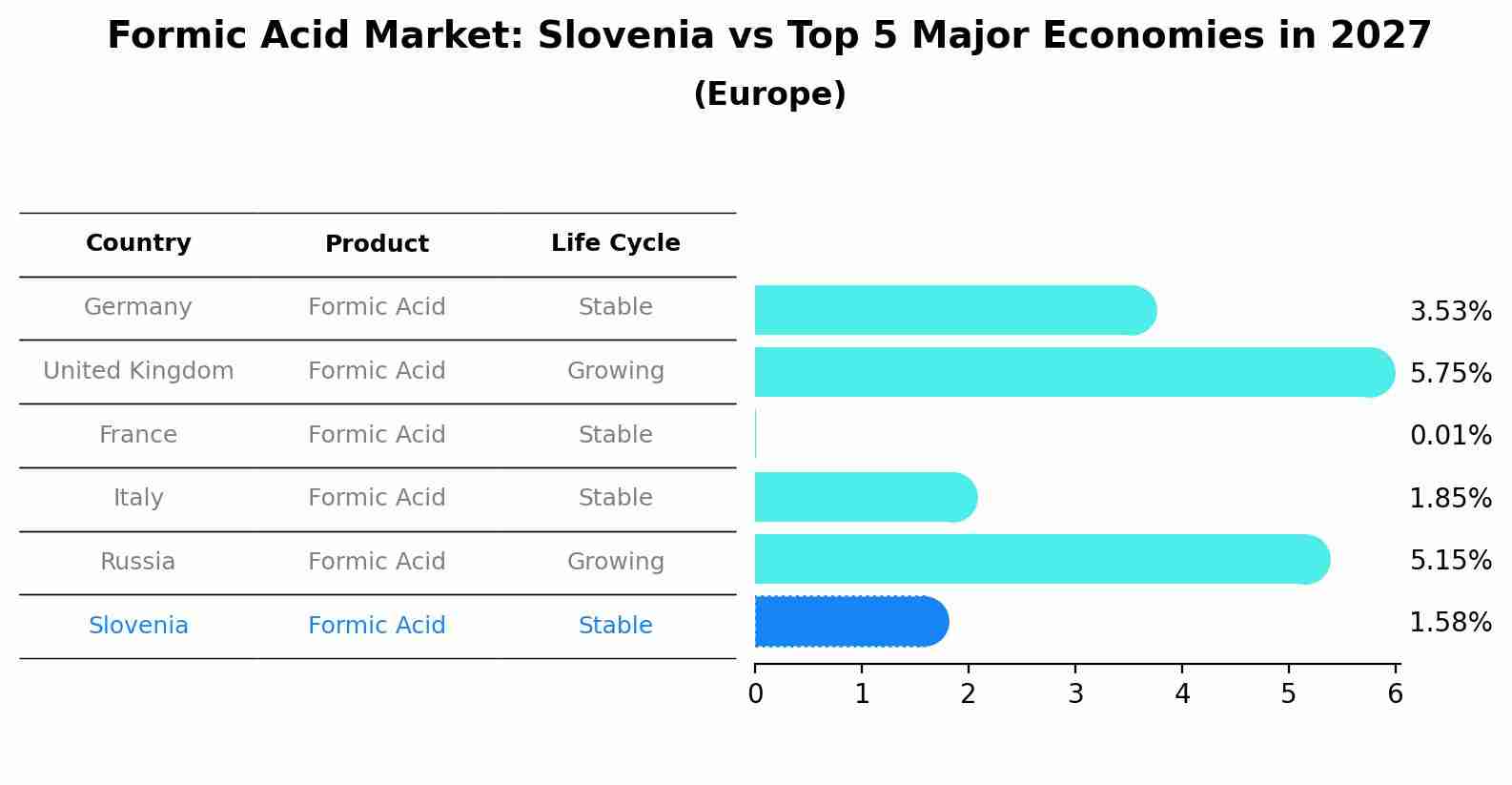 Formic Acid Market: Slovenia vs Top 5 Major Economies in 2027 (Europe)