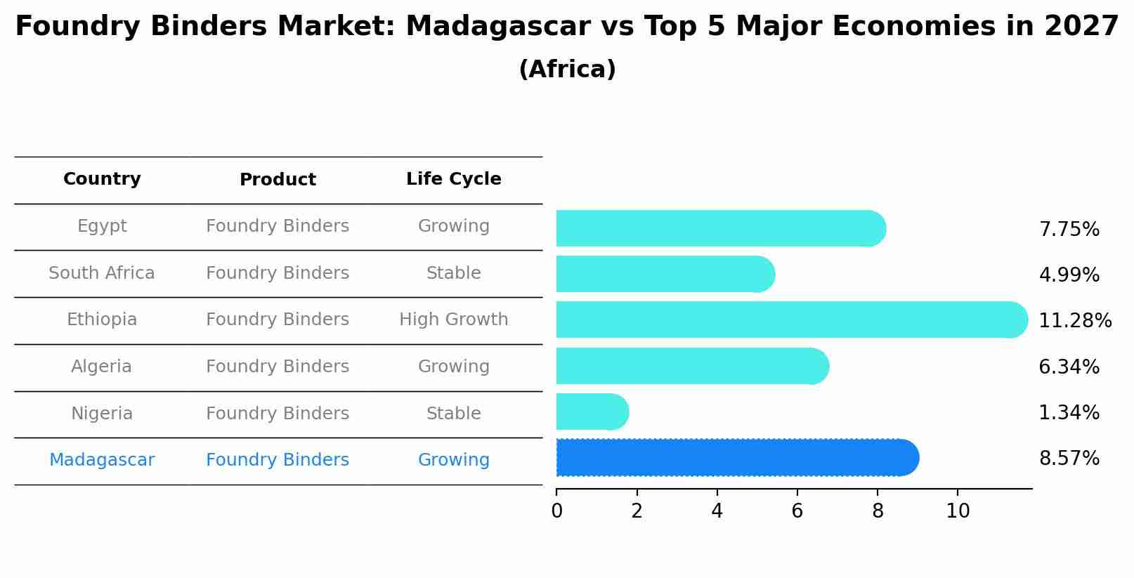 Foundry Binders Market: Madagascar vs Top 5 Major Economies in 2027 (Africa)
