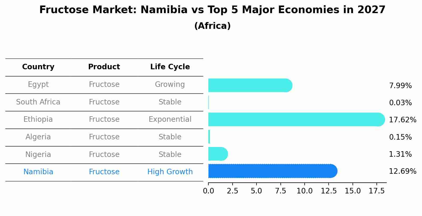 Fructose Market: Namibia vs Top 5 Major Economies in 2027 (Africa)