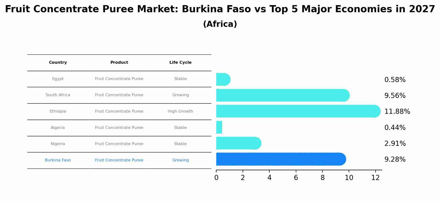 Fruit Concentrate Puree Market: Burkina Faso vs Top 5 Major Economies in 2027 (Africa)