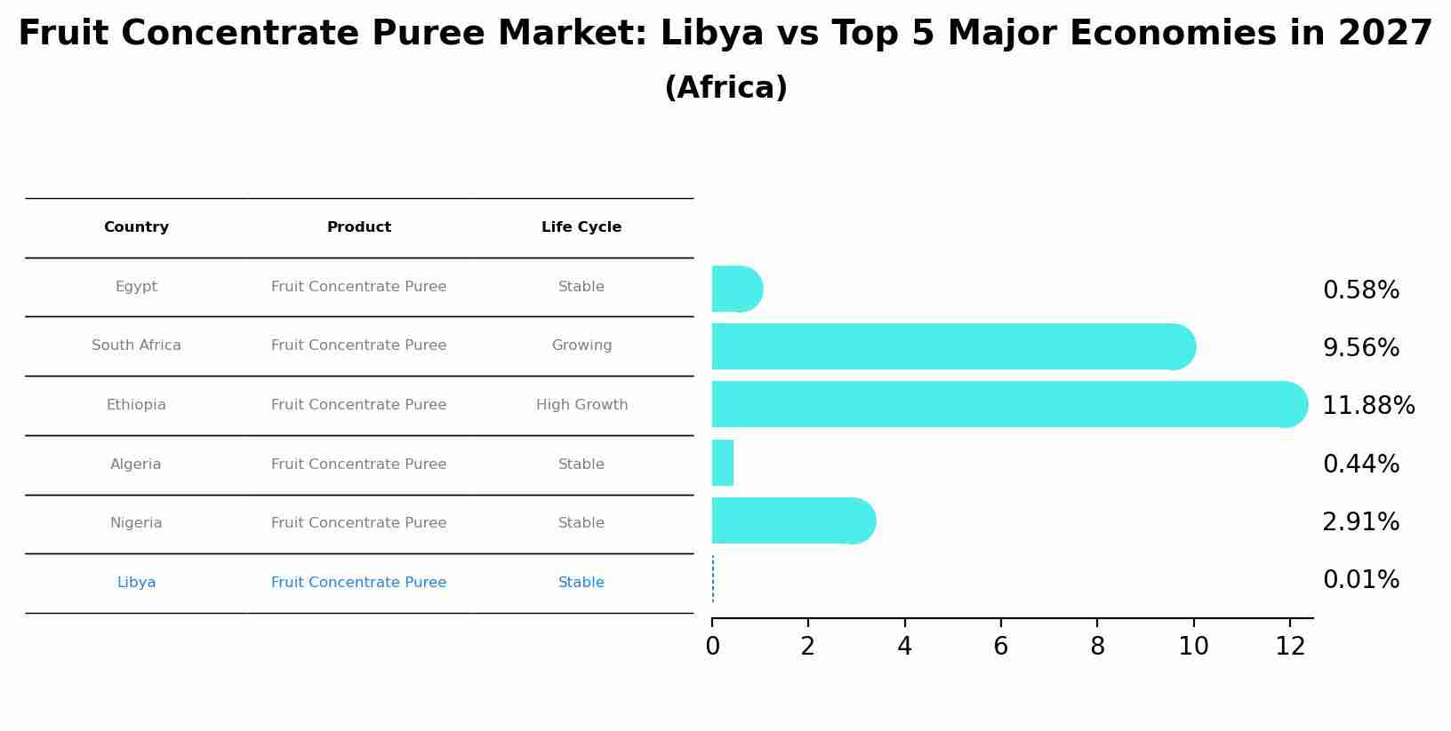 Fruit Concentrate Puree Market: Libya vs Top 5 Major Economies in 2027 (Africa)