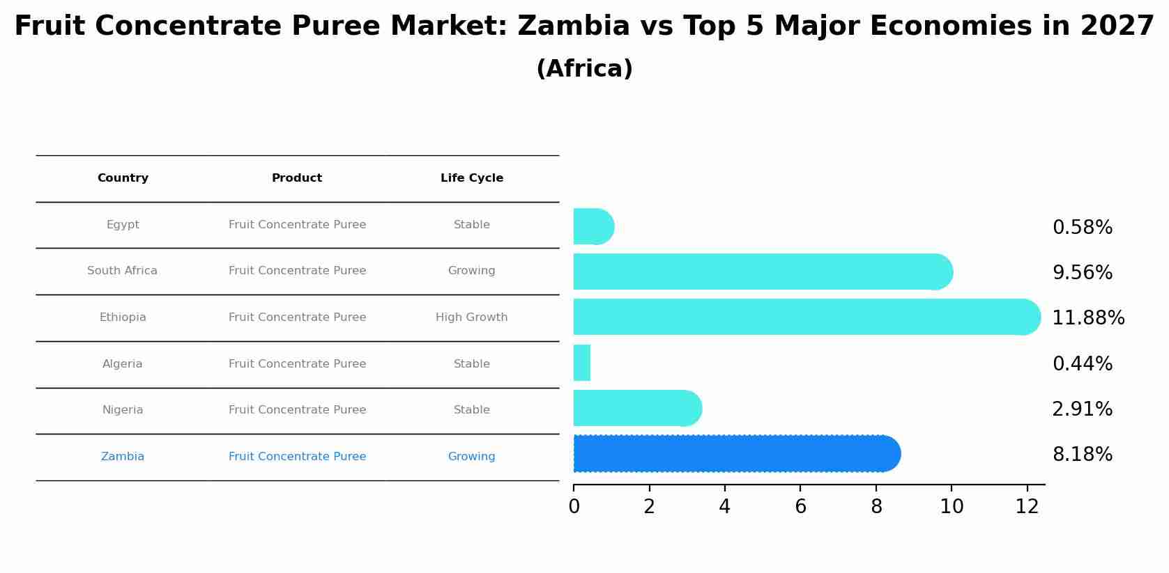 Fruit Concentrate Puree Market: Zambia vs Top 5 Major Economies in 2027 (Africa)