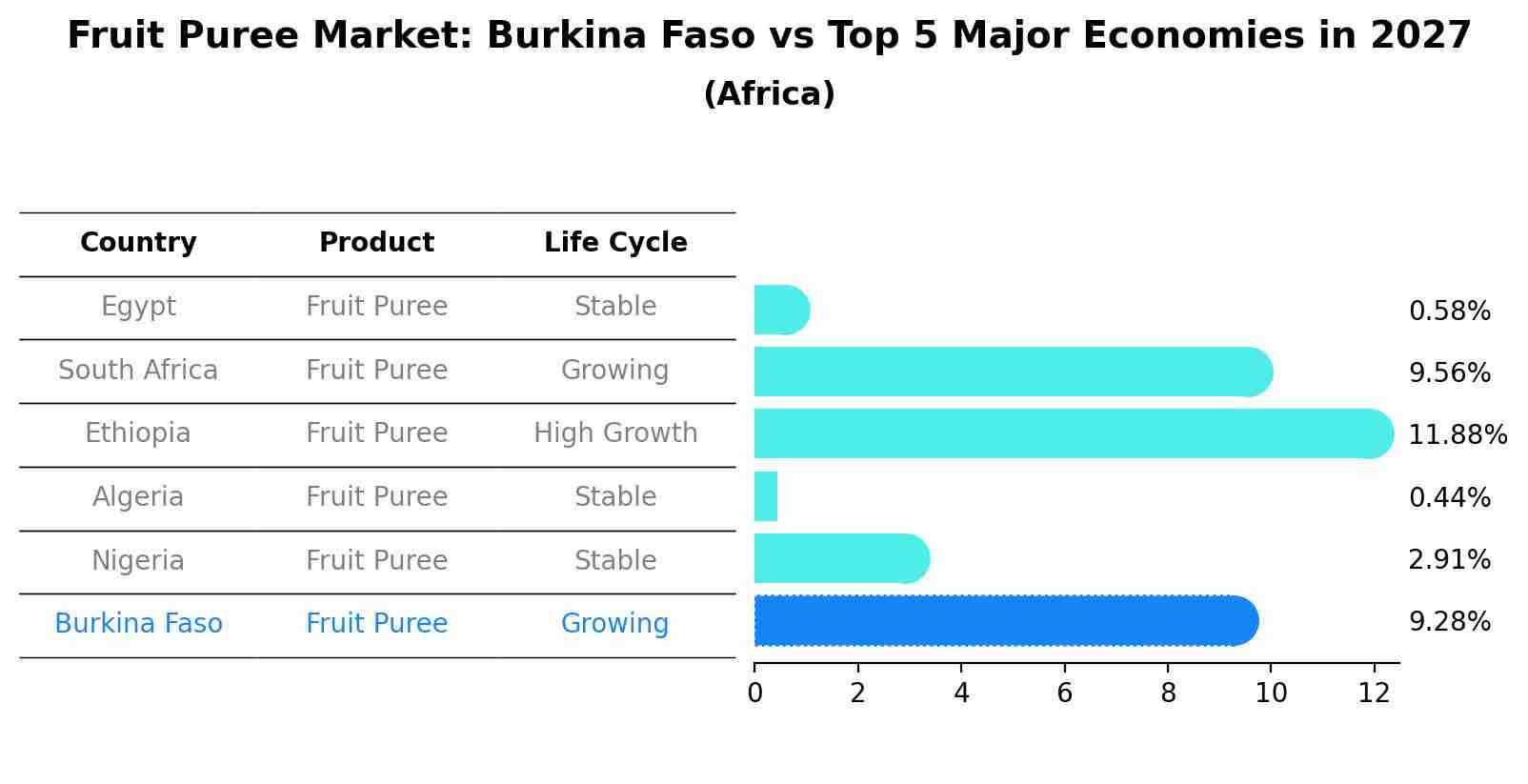 Fruit Puree Market: Burkina Faso vs Top 5 Major Economies in 2027 (Africa)