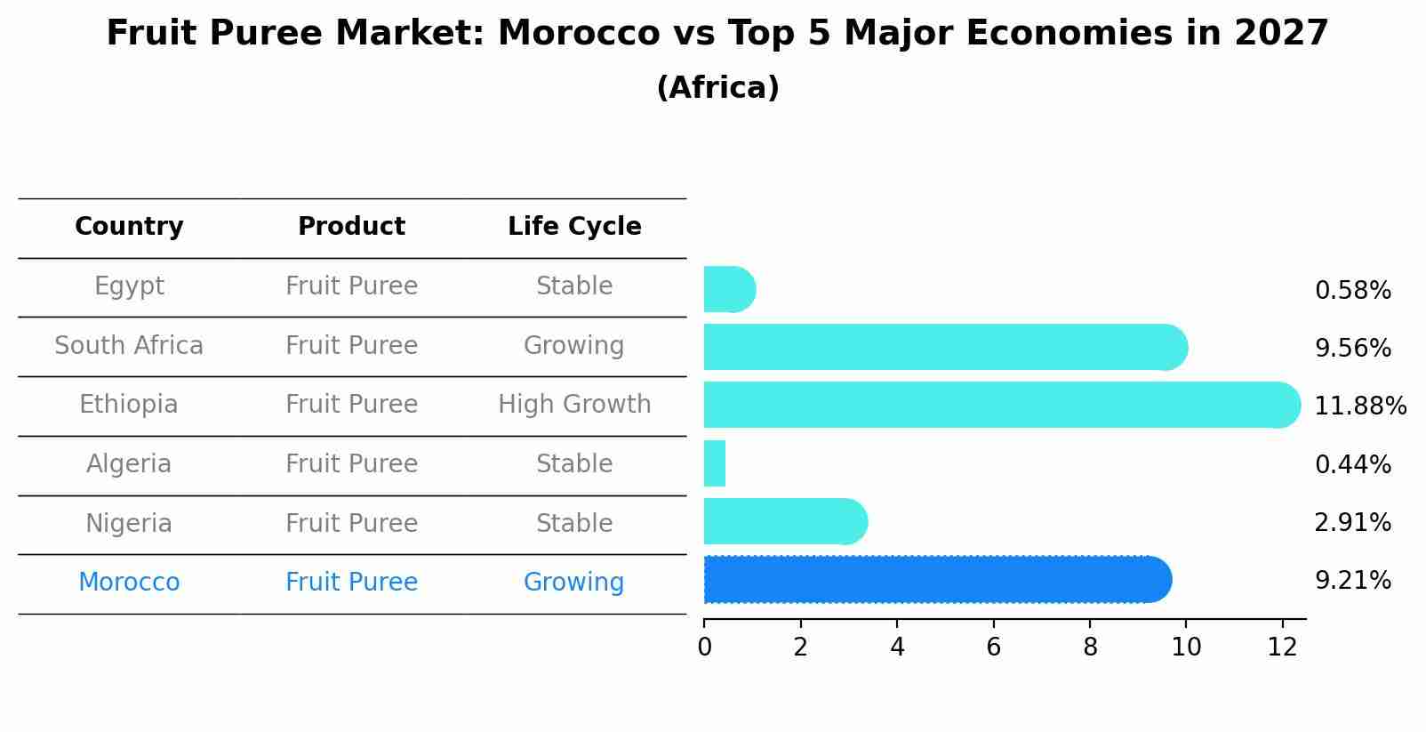 Fruit Puree Market: Morocco vs Top 5 Major Economies in 2027 (Africa)