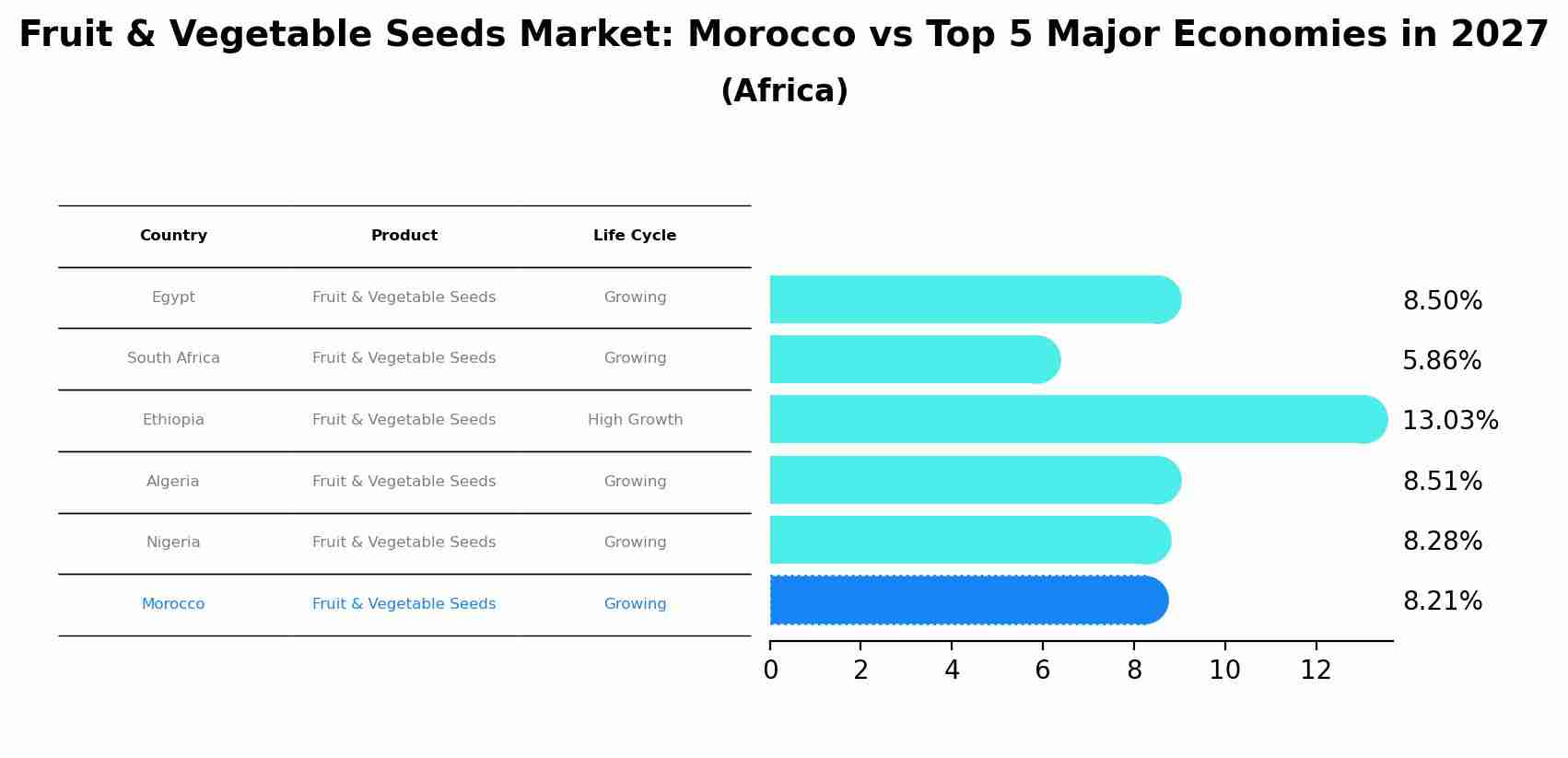 Fruit & Vegetable Seeds Market: Morocco vs Top 5 Major Economies in 2027 (Africa)