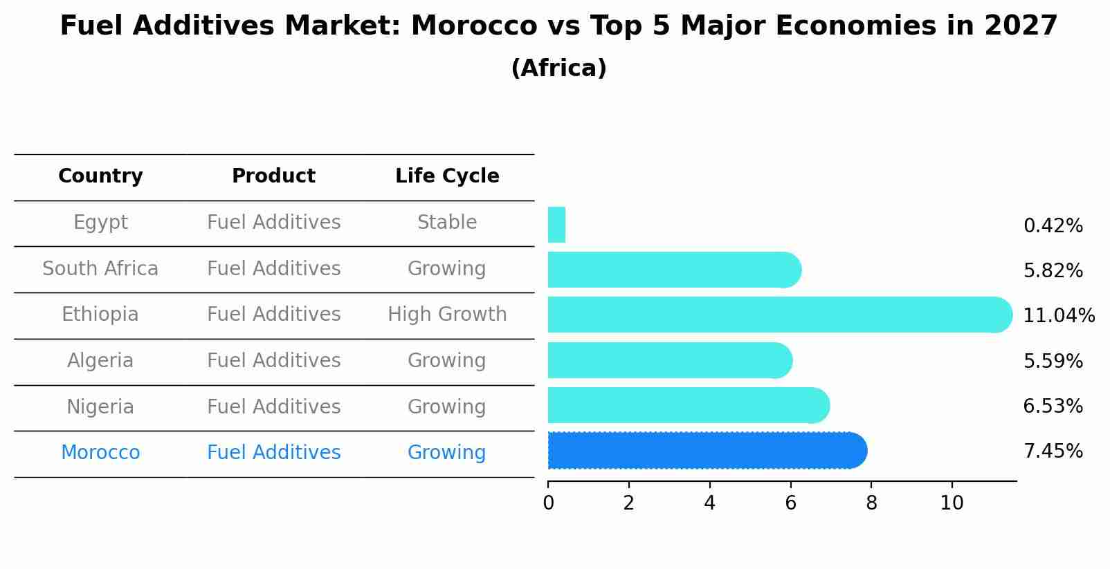 Fuel Additives Market: Morocco vs Top 5 Major Economies in 2027 (Africa)