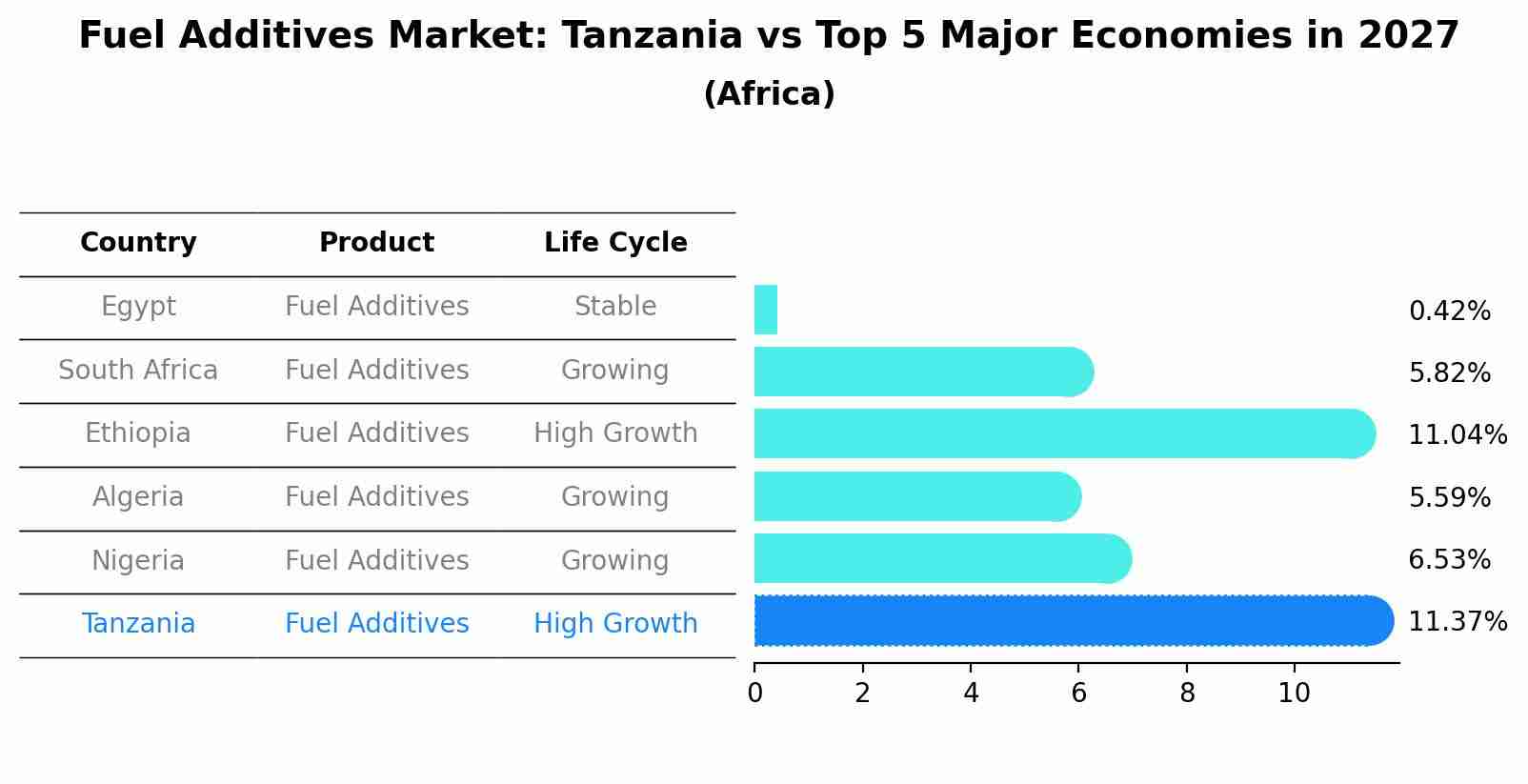 Fuel Additives Market: Tanzania vs Top 5 Major Economies in 2027 (Africa)