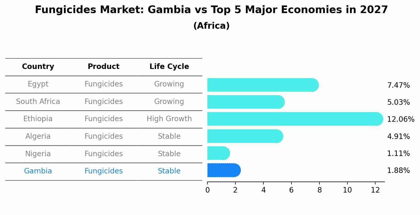 Fungicides Market: Gambia vs Top 5 Major Economies in 2027 (Africa)